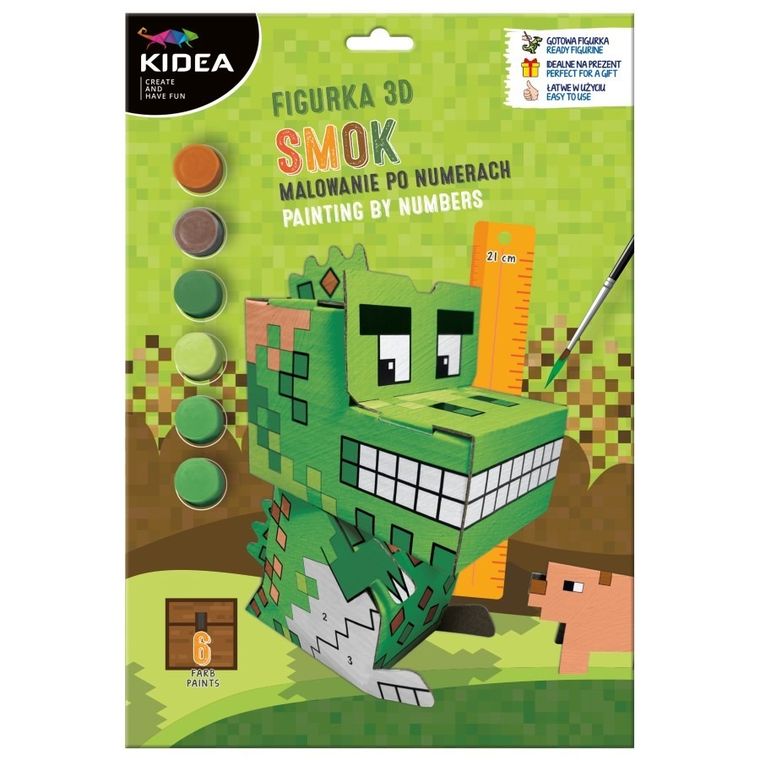 Kidea, figurka 3D, malowanie po numerach, game smok