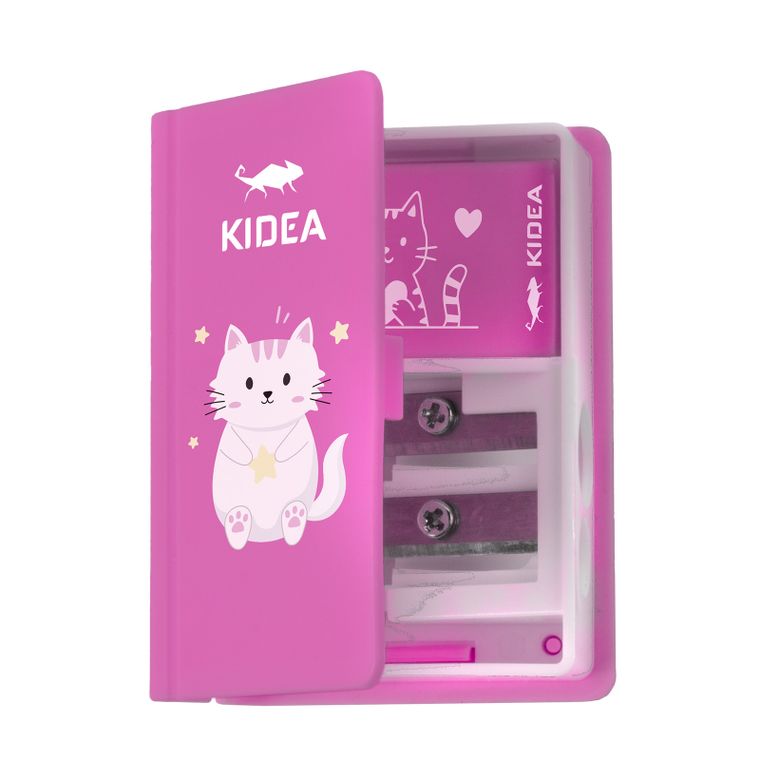 Kidea, temperówka podwójna z gumką, cute, 1 szt.
