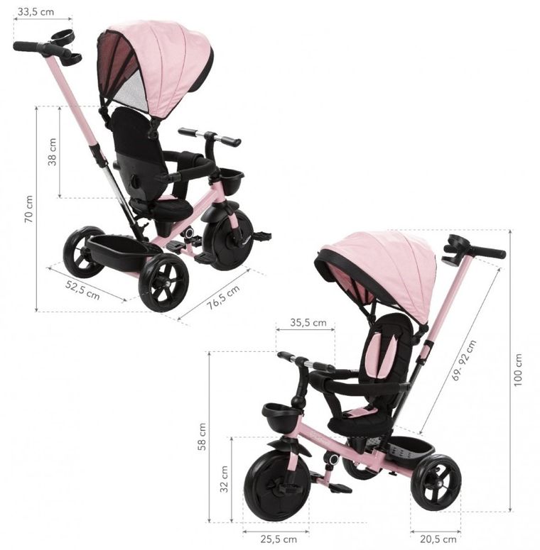 Kidwell, Axel, rowerek trójkołowy, charmy pink