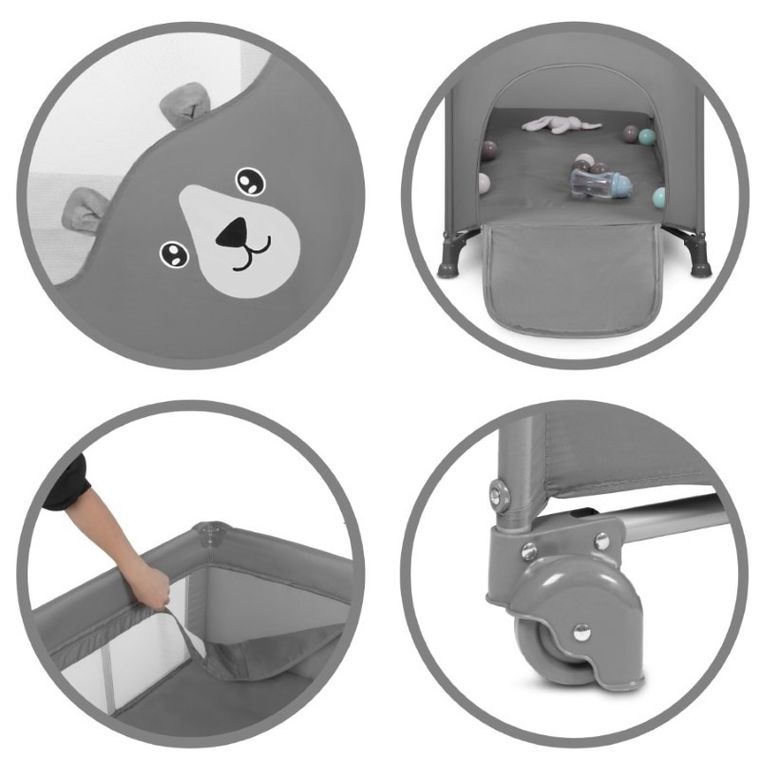 Kidwell, Blissy Duo, łóżeczko turystyczne, Gray