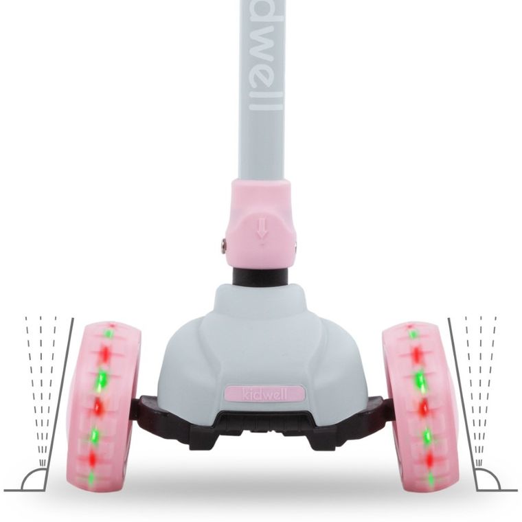 Kidwell, Jax, hulajnoga 3-kołowa, balansowa, szaro-różowa