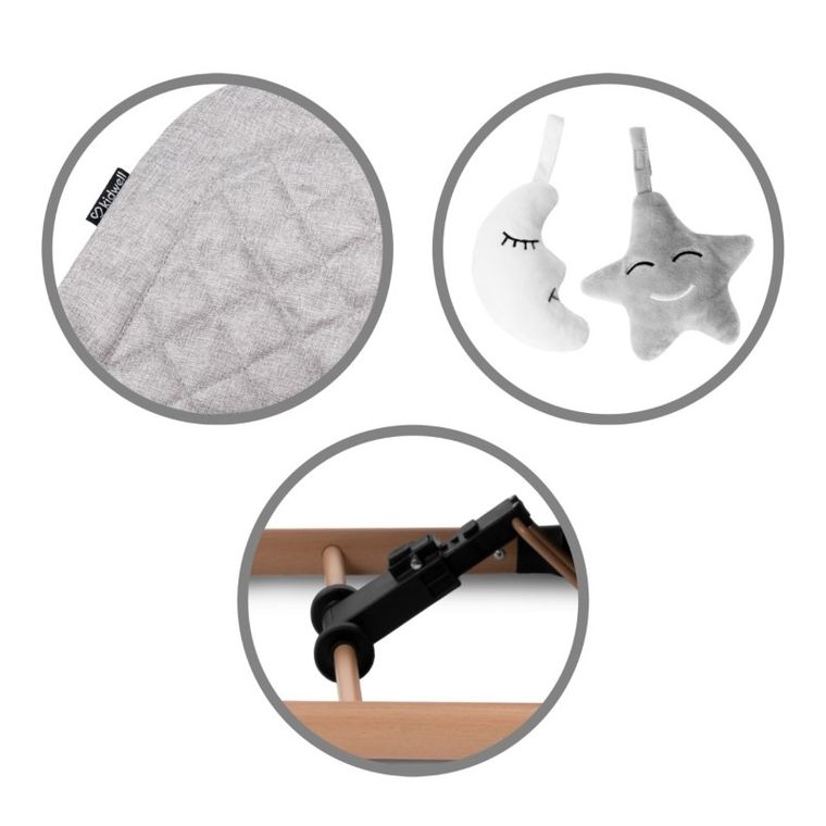 Kidwell, Laro, leżaczek bujaczek, Full Grey/Wooden