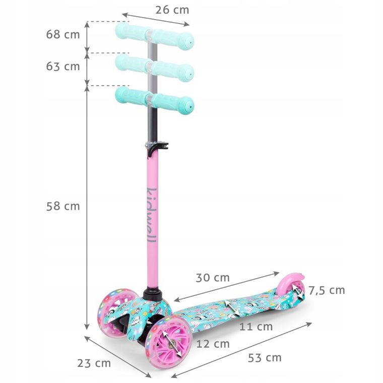 Kidwell, Uno, hulajnoga 3-kołowa, balansowa, happy
