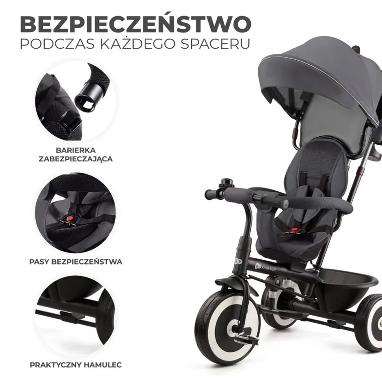 Kinderkraft, Aston, rowerek trójkołowy, Happy Shapes