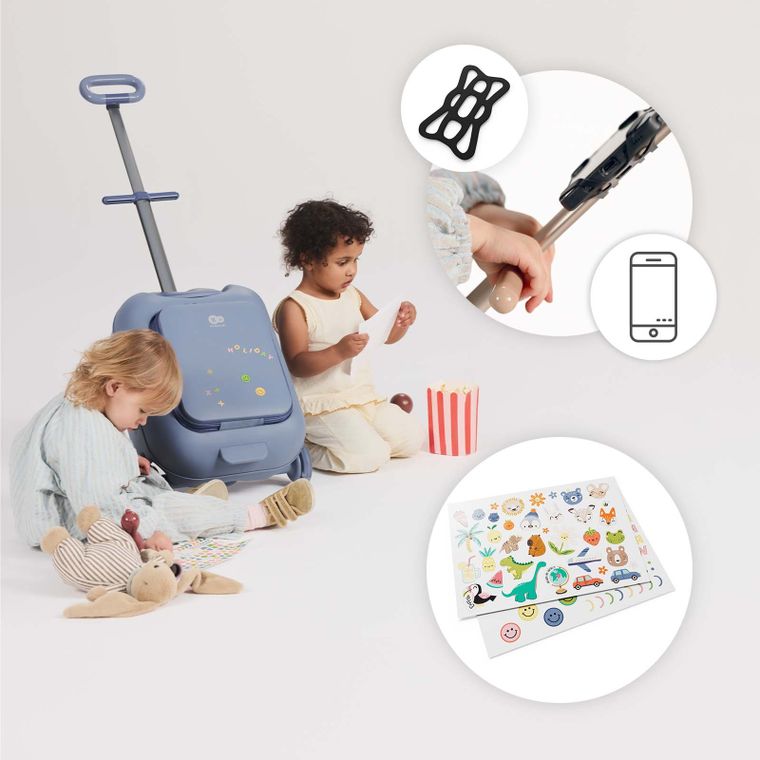 Kinderkraft, Cabby, walizka podróżna na kółkach z siedziskiem, 2w1, Grey