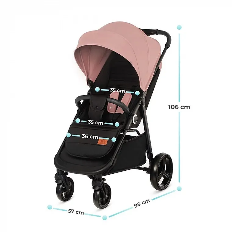 Kinderkraft, Grande Plus, wózek spacerowy, Pink, 22 kg