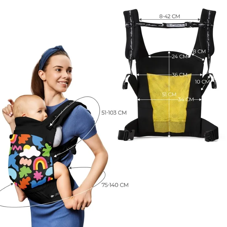 Kinderkraft, Huggy, Happy Shapes, nosidełko