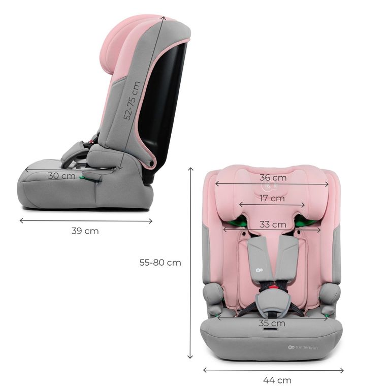 Kinderkraft, I-Comfy, fotelik samochodowy, i-Size, Pink, 76-150 cm