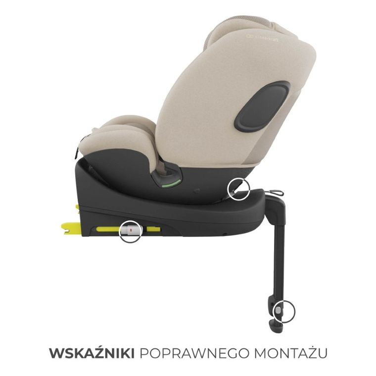 Kinderkraft, I-Fix, fotelik samochodowy, 61-150 cm, beige
