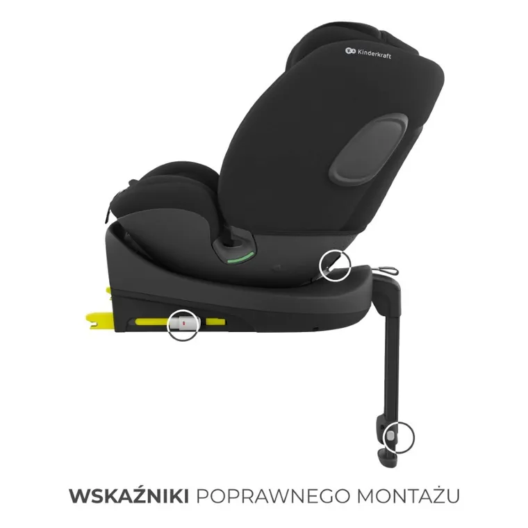 Kinderkraft, I-Fix, fotelik samochodowy, 61-150 cm, black