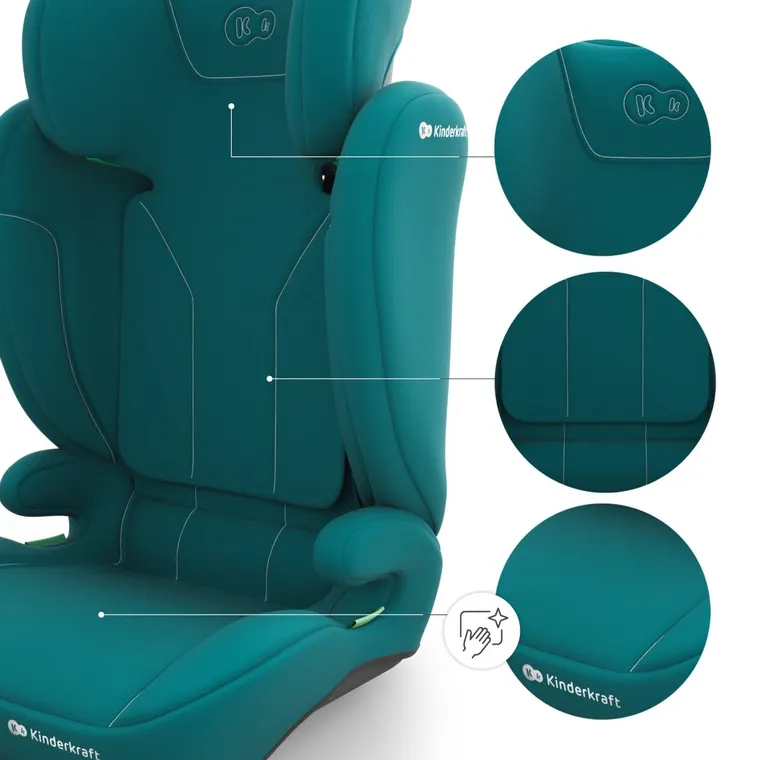 Kinderkraft, I-Spark 2 Plus, i-Size, fotelik samochodowy, green, 100-150 cm