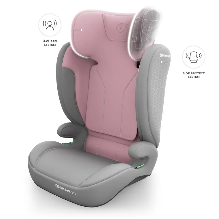 Kinderkraft, I-Spark 2 Plus, i-Size, fotelik samochodowy, pink, 100-150 cm