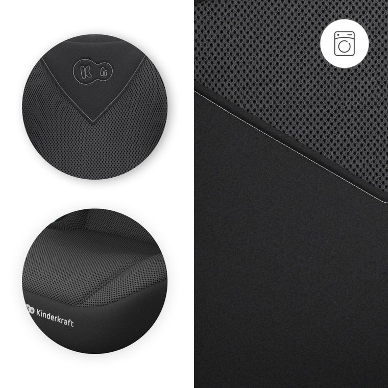 Kinderkraft, Junior Fix 2 Plus, i-Size, fotelik samochodowy, black, 100-150 cm