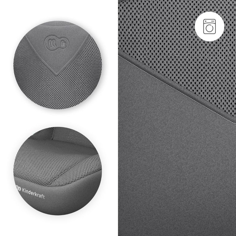 Kinderkraft, Junior Fix 2 Plus, i-Size, fotelik samochodowy, grey, 100-150 cm