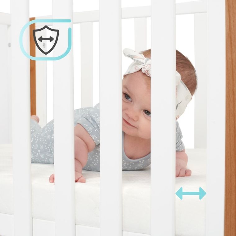 Kinderkraft, Koya, łóżeczko niemowlęce z funkcją kojca + materac, White