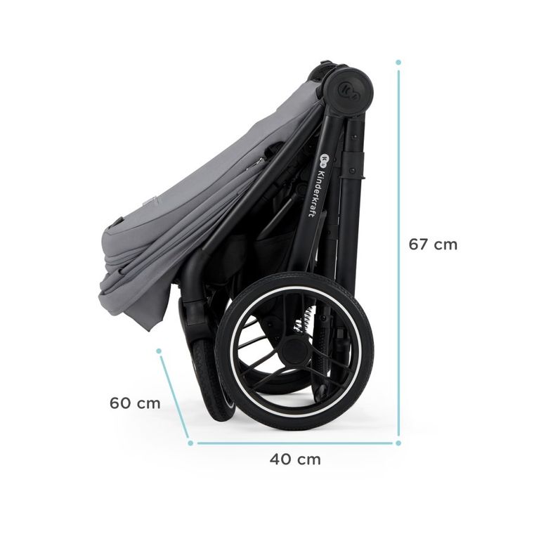 Kinderkraft, Nea, wózek wielofunkcyjny, 2w1, Deep Grey