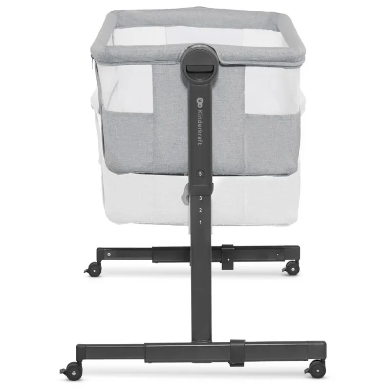 Kinderkraft, Neste Up 2, łóżeczko dostawne, light grey