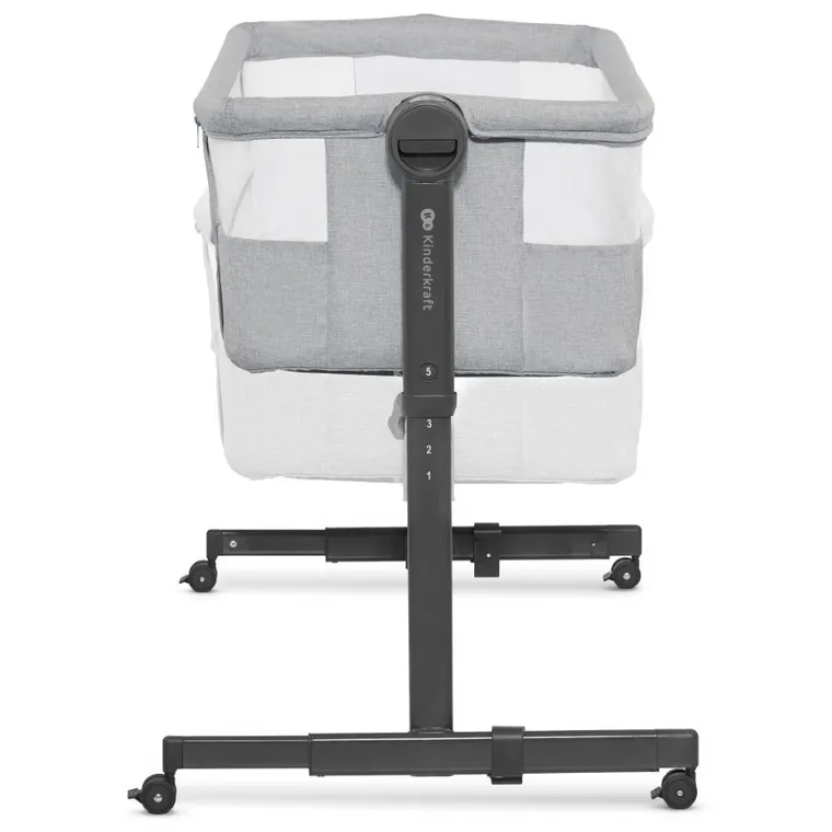 Kinderkraft, Neste Up 2, łóżeczko dostawne, light grey