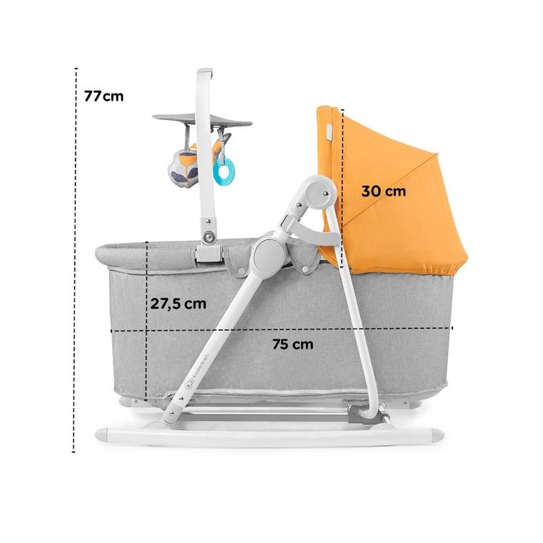 Kinderkraft, Nola, leżaczek, bujaczek, krzesełko 5w1, Peony Rose