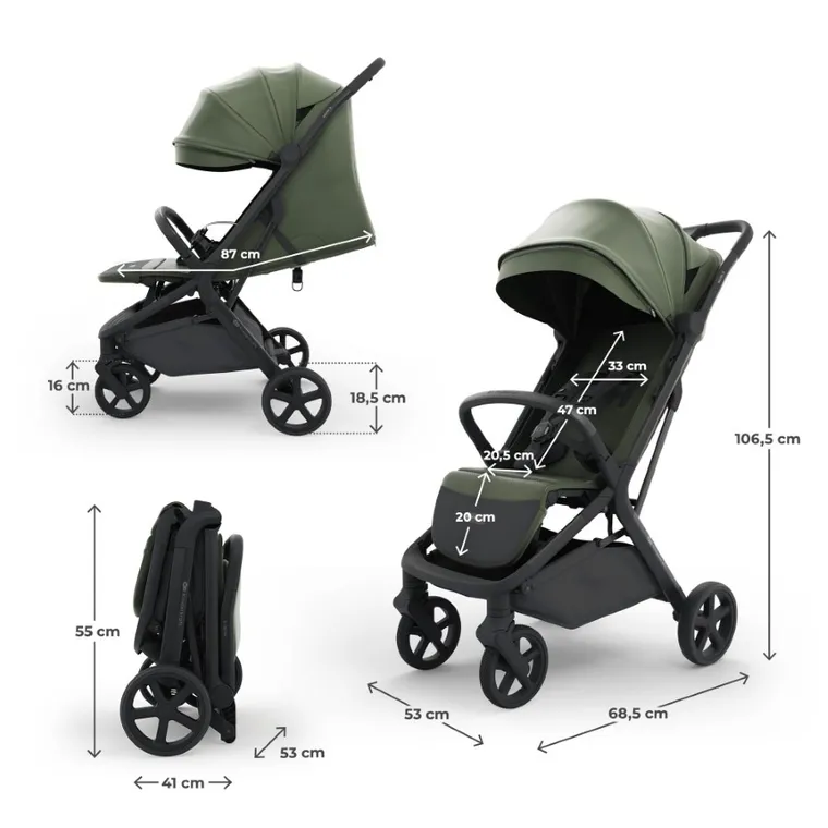 Kinderkraft, Nubi 3, wózek spacerowy, Mystic Green