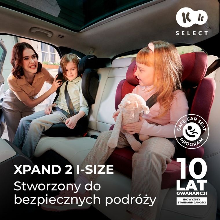 Kinderkraft, XPAND 2, I-size, fotelik samochodowy, Cherry Pearl, 100-150 cm