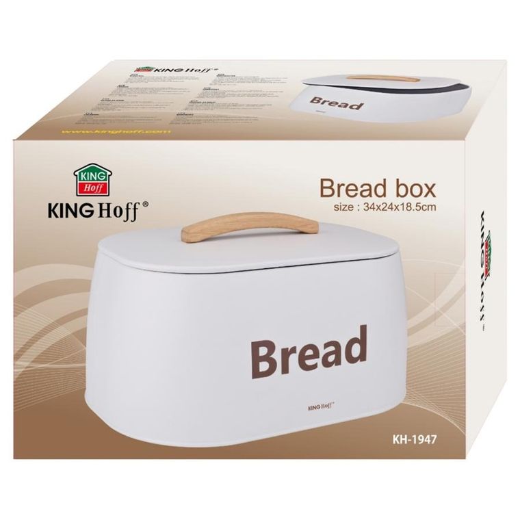 Kinghoff, chlebak, pojemnik na pieczywo, stalowy, biały, kh-1947