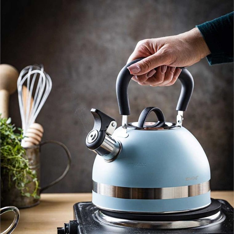 Kinghoff, czajnik z gwizdkiem, niebieski, 1,8l