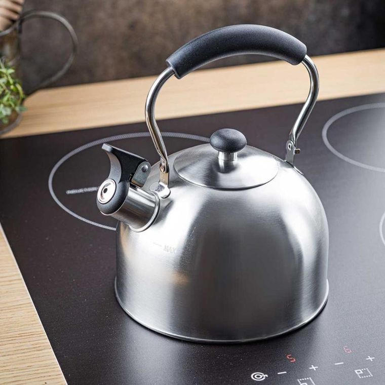 Kinghoff, czajnik z gwizdkiem, srebrny, 2,5l