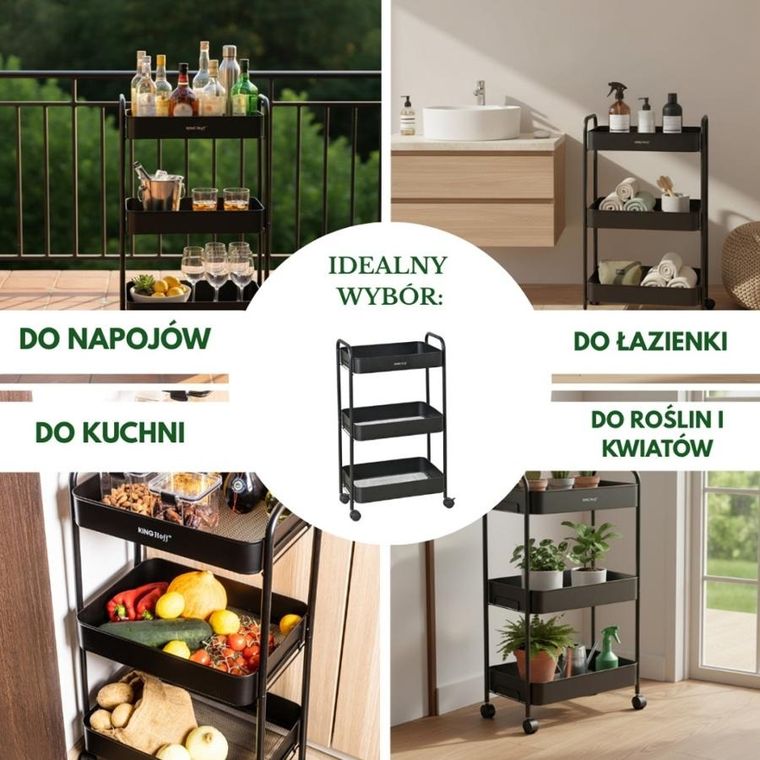 Kinghoff, mobilny barek, regał wielofunkcyjny, kh-1941