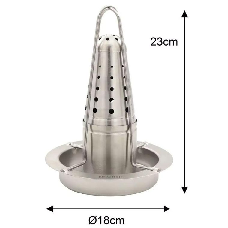 Kinghoff, stojak do pieczenia kurczaka z ociekaczem i aromatyzerem