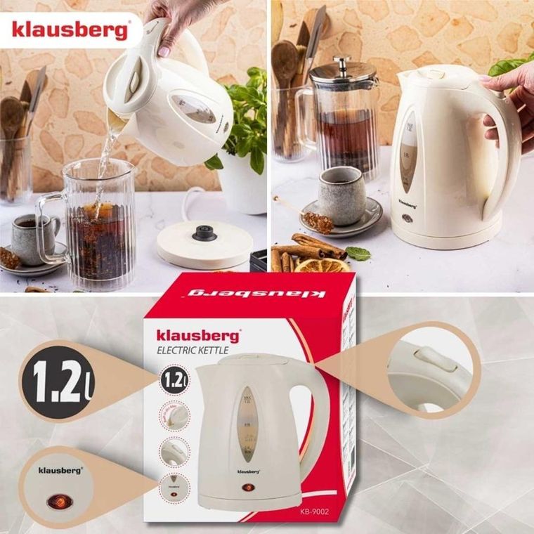 Klausberg, czajnik elektryczny, kremowy, 1,2l, KB-9002