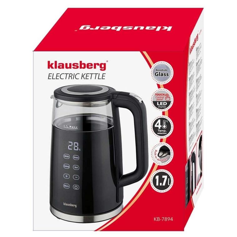 Klausberg, czajnik elektryczny LED z regulacją temperatury, 1,7l