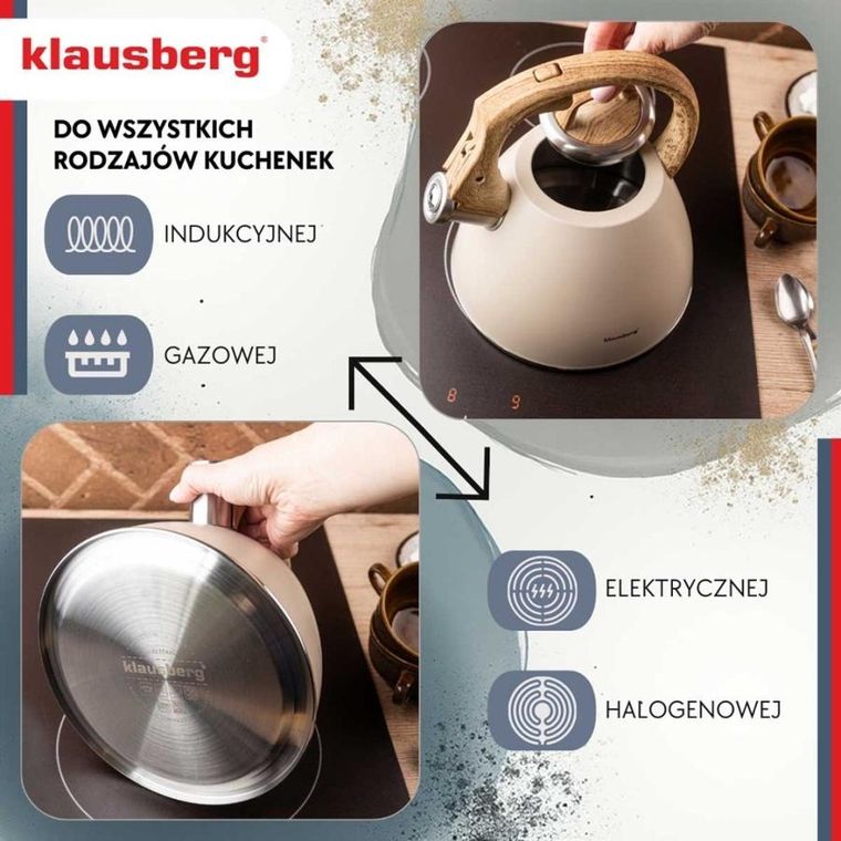 Klausberg, czajnik stalowy z gwizdkiem, 2,5l, kb-7954
