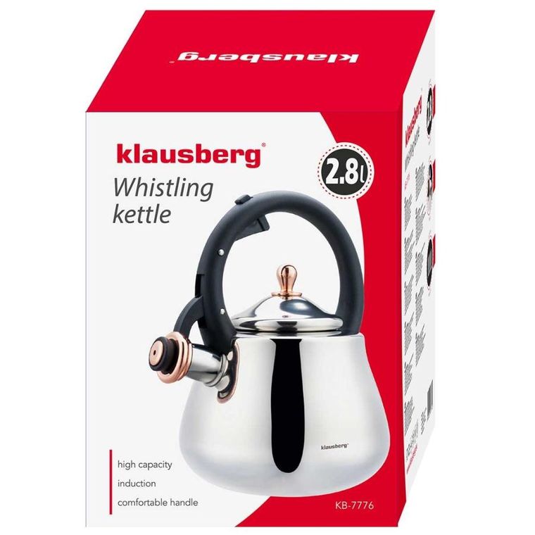 Klausberg, czajnik stalowy z gwizdkiem, 2.8l