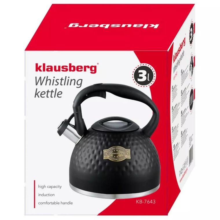 Klausberg, czajnik stalowy z gwizdkiem, 3l