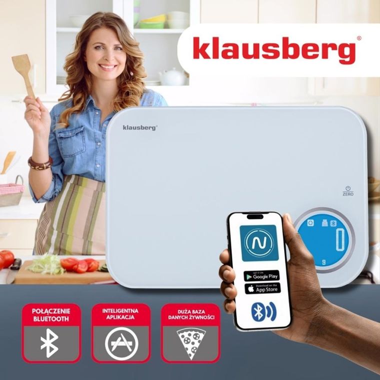 Klausberg, elektroniczna waga kuchenna, bluetooth, 5kg, kb-7938
