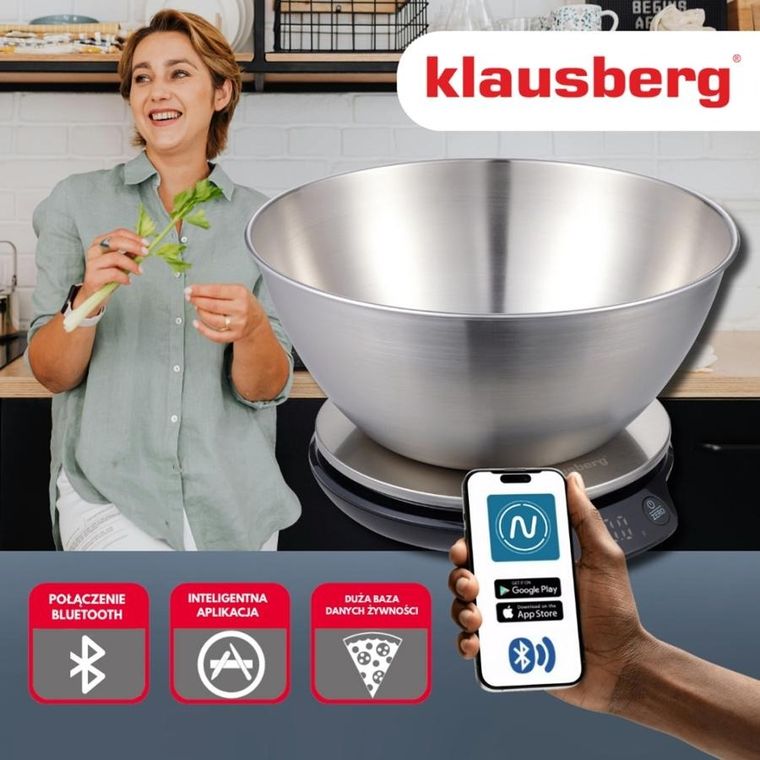Klausberg, elektroniczna waga kuchenna, bluetooth, 5kg, kb-7939