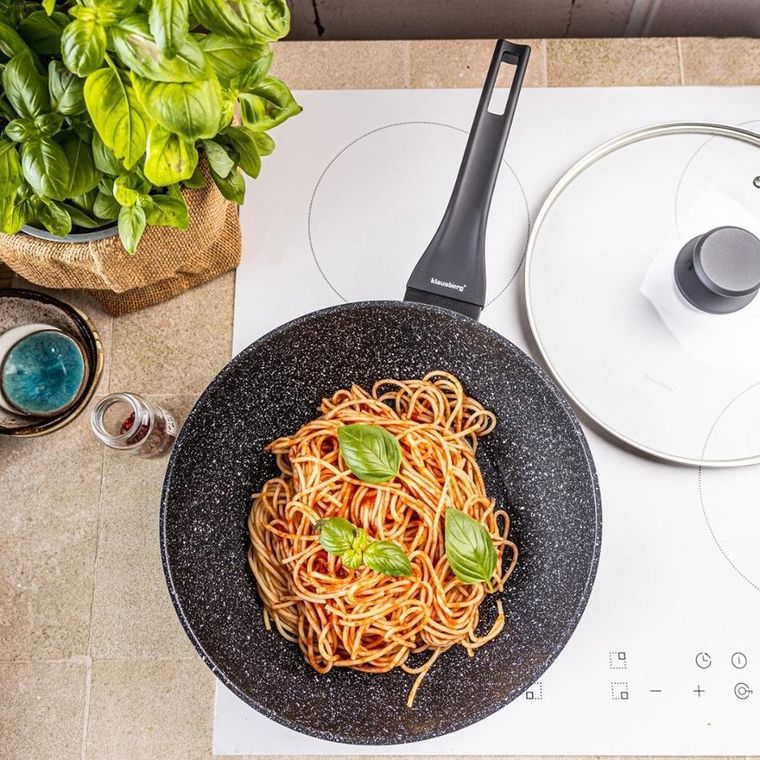 Klausberg, patelnia głęboka, marmurkowa, z pokrywą, 28cm, kb-7990