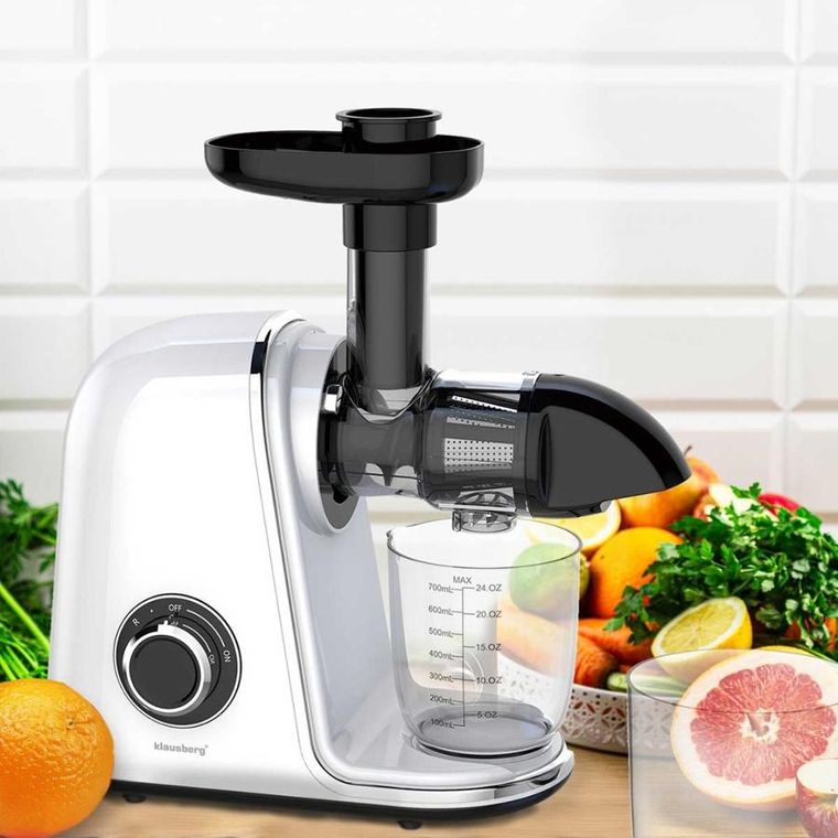 Klausberg, sokowirówka, wyciskarka wolnoobrotowa, biała, KB-7869