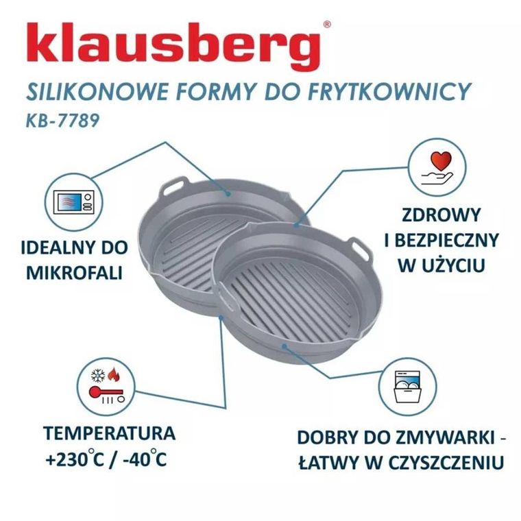 Klausberg, wkład silikonowy do frytownicy, 20 cm, 2 szt.