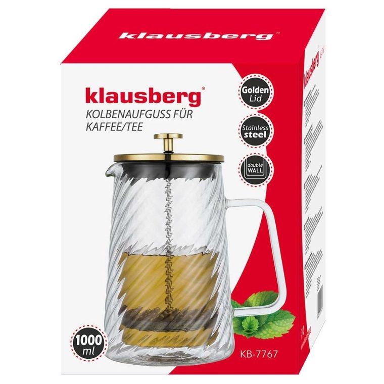 Klausberg, zaparzacz tłokowy do kawy/herbaty, termiczny, 1000 ml
