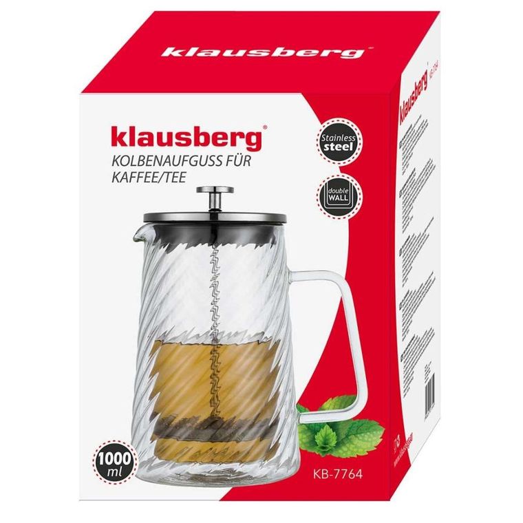 Klausberg, zaparzacz tłokowy do kawy/herbaty, termiczny, 1000 ml