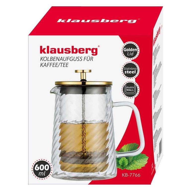 Klausberg, zaparzacz tłokowy do kawy/herbaty, termiczny, 600 ml