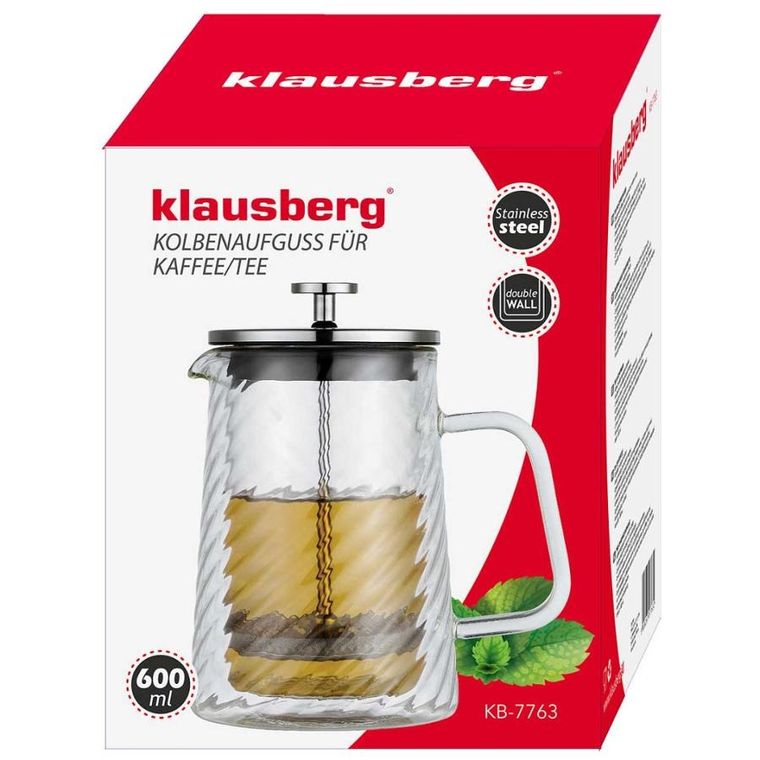 Klausberg, zaparzacz tłokowy do kawy/herbaty, termiczny, 600 ml
