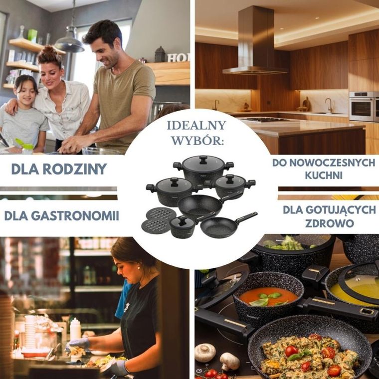 Klausberg, zestaw garnków marmurkowych, 12 elementów, kb-7968