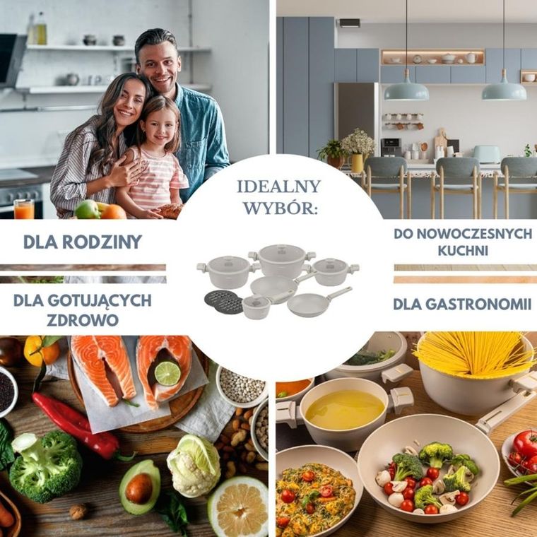 Klausberg, zestaw garnków marmurkowych, 12 elementów, kb-7969