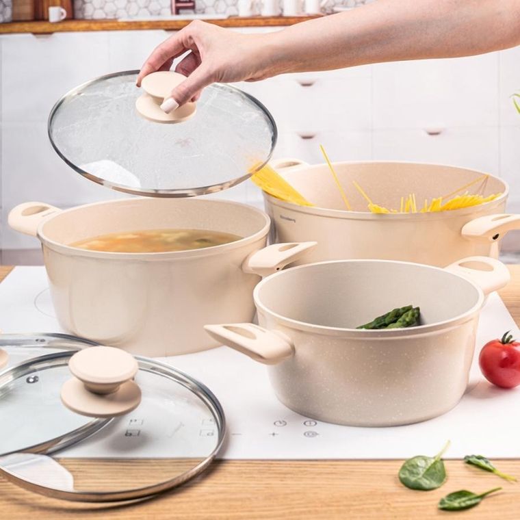 Klausberg, zestaw garnków marmurkowych, 6 elementów, kb-7960