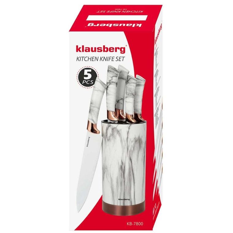 Klausberg, zestaw noży kuchennych na stojaku, 5 szt.