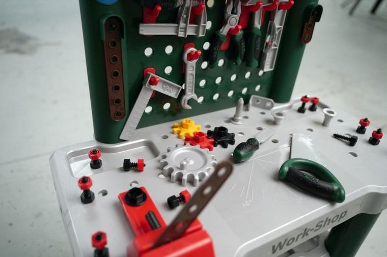 Klein, Bosch, Warsztat z narzędziami budowlanymi, 82 elementy