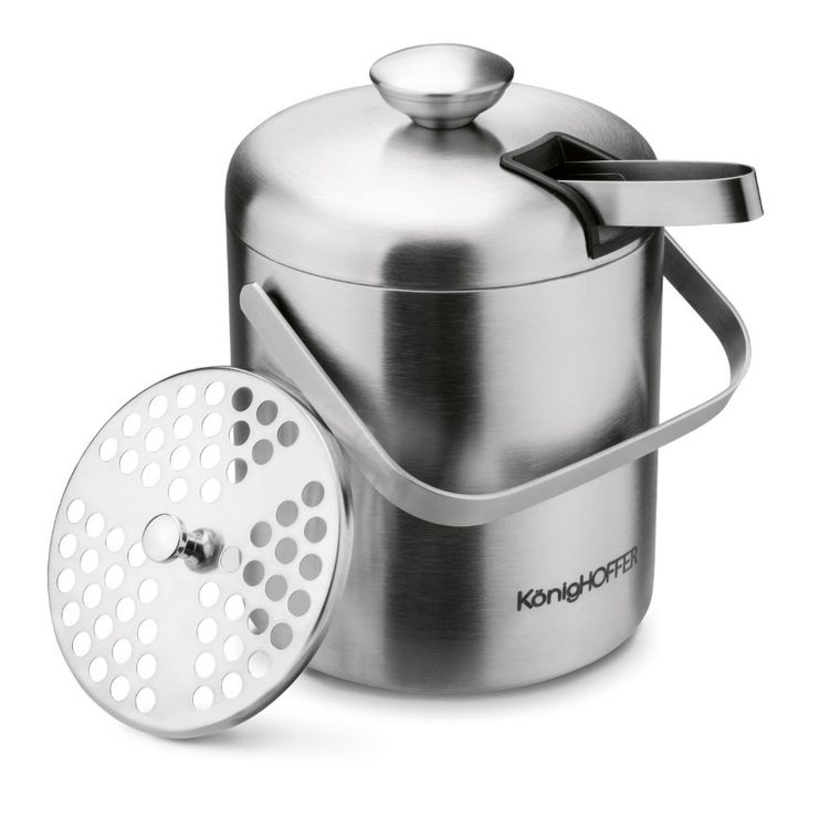 Könighoffer, Lugo, wiaderko do lodu ze szczypcami, satyna 1,3l